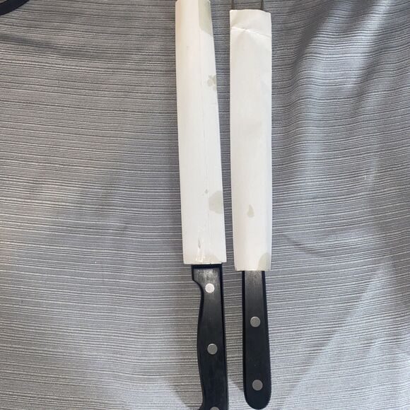 New 13” Carving Fork and Knife Stainless Steel Set with Black Handles - Picture 8 of 8